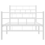 vidaXL Cadre de lit métal sans matelas et pied de lit blanc 100x190 cm