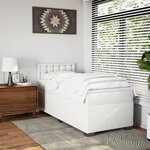vidaXL Sommier à lattes de lit avec matelas Blanc 90x190 cm Similicuir