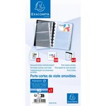Porte-cartes de visite à anneaux et pochettes détaclables a5 noir x 5 exacompta