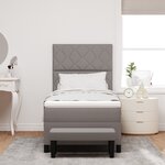 vidaXL Lit à sommier tapissier avec matelas et banc taupe 90x190 cm en tissu
