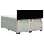 vidaXL Sommier à lattes de lit et matelas Gris clair 160x200cm Velours