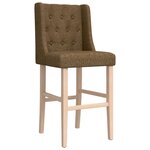 vidaXL Chaises de bar lot de 2 bois massif d'hévéa et tissu