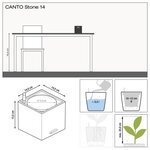 Lechuza jardinière de table canto stone 14 all-in-one beige sable