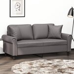 vidaXL Canapé 2 places avec oreillers décoratifs gris 140cm similicuir