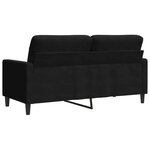 vidaXL Canapé à 2 places Noir 140 cm Velours