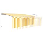 vidaXL Auvent manuel rétractable avec store 4x3 m Jaune et blanc
