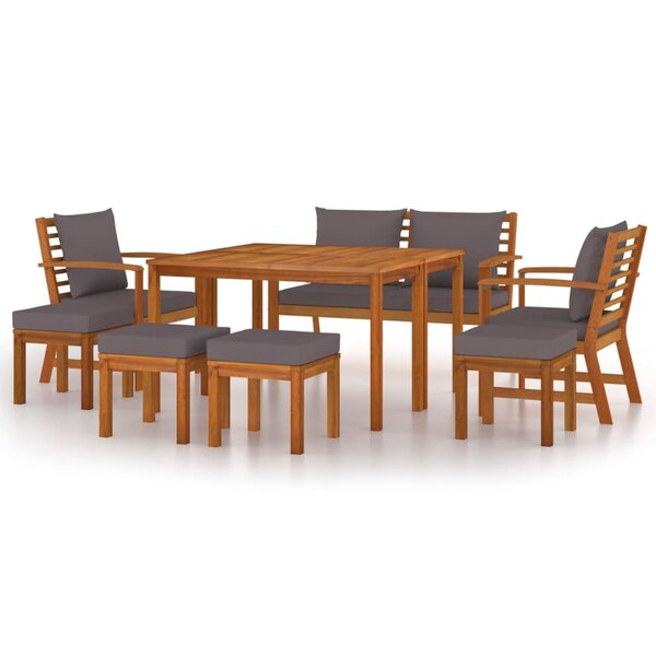vidaXL Ensemble à manger de jardin coussins 9 Pièces Bois acacia