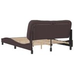 vidaXL Cadre de lit avec LED sans matelas marron foncé 120x200cm tissu
