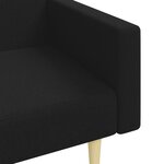 vidaXL Canapé-lit à 2 places avec repose-pied noir tissu