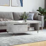 vidaXL Table basse Gris béton 90x50x36 5 cm Bois d'ingénierie