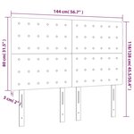 vidaXL Têtes de lit 4 Pièces Gris clair 72x5x78/88 cm Velours