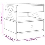 vidaXL Table basse avec LED Infinity noir 50x50x51 cm