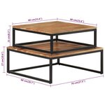 vidaXL Tables basses gigognes 2 Pièces Bois d'acacia massif