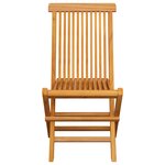 vidaXL Chaises de jardin et coussins beige lot de 4 Bois teck massif