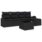 vidaXL Set de canapé de jardin de 6 pièces avec coussins beige en poly rattan