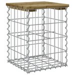 vidaXL Banc de jardin design gabion 33x31x42 cm bois de pin imprégné