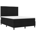 vidaXL Lit à sommier à ressort avec matelas noir 140x190 cm en tissu