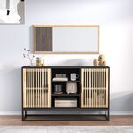 vidaXL Buffet noir 105x30x65 cm bois d'ingénierie