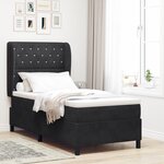 Somier avec Matelas vidaXL Noir 90x190 cm Velours