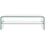 vidaXL Table basse Clair 98x45x31 cm Verre trempé