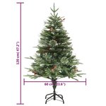 vidaXL Sapin de Noël pré-éclairé et pommes de pin vert 120cm PVC et PE