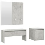 vidaXL Ensemble de meubles de couloir Gris béton Bois d'ingénierie