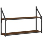 vidaXL Étagère murale 2 niveaux chêne marron 80x21x51 cm