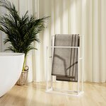 vidaXL Porte-serviettes sur pied Blanc 48x24x78 5 cm Fer