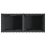 vidaXL Jardinière avec 2 pots noir 72x30x32 cm résine tressée