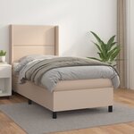 vidaXL Sommier à lattes de lit avec matelas Cappuccino 90x190 cm