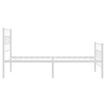 vidaXL Cadre de lit métal sans matelas et pied de lit blanc 100x190 cm