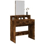 vidaXL Coiffeuse avec miroir chêne fumé 80x41x144 5 cm