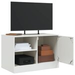 vidaXL Meuble TV blanc 67x39x44 cm acier