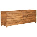 vidaXL Lit surélevé 150x40x55 cm bois de teck recyclé et acier