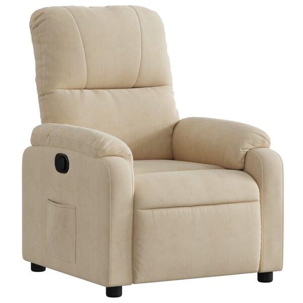 vidaXL Fauteuil inclinable crème tissu microfibre