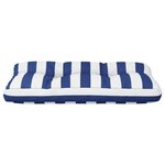 vidaXL Coussin de palette rayures bleues et blanches 80x40x12 cm tissu