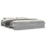 vidaXL Cadre de lit sonoma gris 200x200 cm bois d'ingénierie