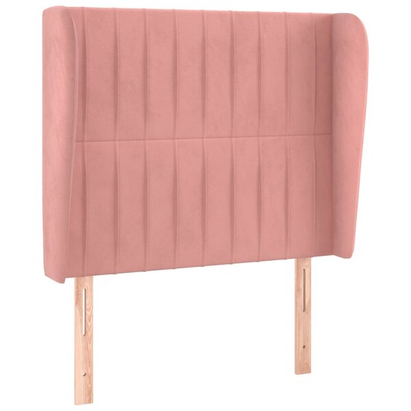 vidaXL Tête de lit avec oreilles Rose 83x23x118/128 cm Velours