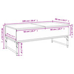 vidaXL Table basse chêne fumé 100x50x40 cm bois d'ingénierie et métal