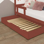 Tiroir de lit 90 x 200 avec sommier BUDDY - rouge brique