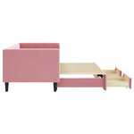 vidaXL Lit de jour avec gigogne et tiroirs sans matelas rose 80x200 cm