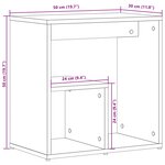 vidaXL Table d'appoint Gris béton 50x30x50 cm Bois d'ingénierie