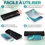 ACROPAQ 50 Feuilles plastifieuse A3 80 microns- Avec 50 Pochettes de Plastification - Brillantes - Coins arrondis