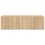 vidaXL Meuble TV mural avec lumières LED chêne sonoma 100x35x31 cm