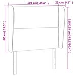 vidaXL Tête de lit avec oreilles Gris foncé 103x23x118/128 cm Velours