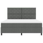 vidaXL Lit avec matelas & LED Gris foncé 180x200 cm Tissu