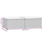 vidaXL Repose-pieds de jardin et coussins lot de 2 noir résine tressée