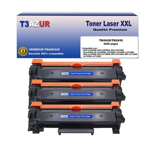 3 Toners compatibles avec Brother TN2420 pour Brother MFC-L2730DW  L2732DW  L2735DW  L2750DW - 3 000 pages - T3AZUR