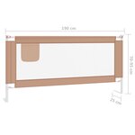 vidaXL Barrière de sécurité de lit d'enfant Taupe 190x25 cm Tissu