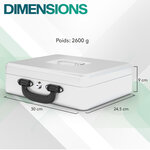 ACROPAQ Caisse monnaie Profetionnelle 30x25x9cm- Coffret Monnaie Acier- Monnayeur  2 clés  Compartiments à monnaie- Poignée Robuste